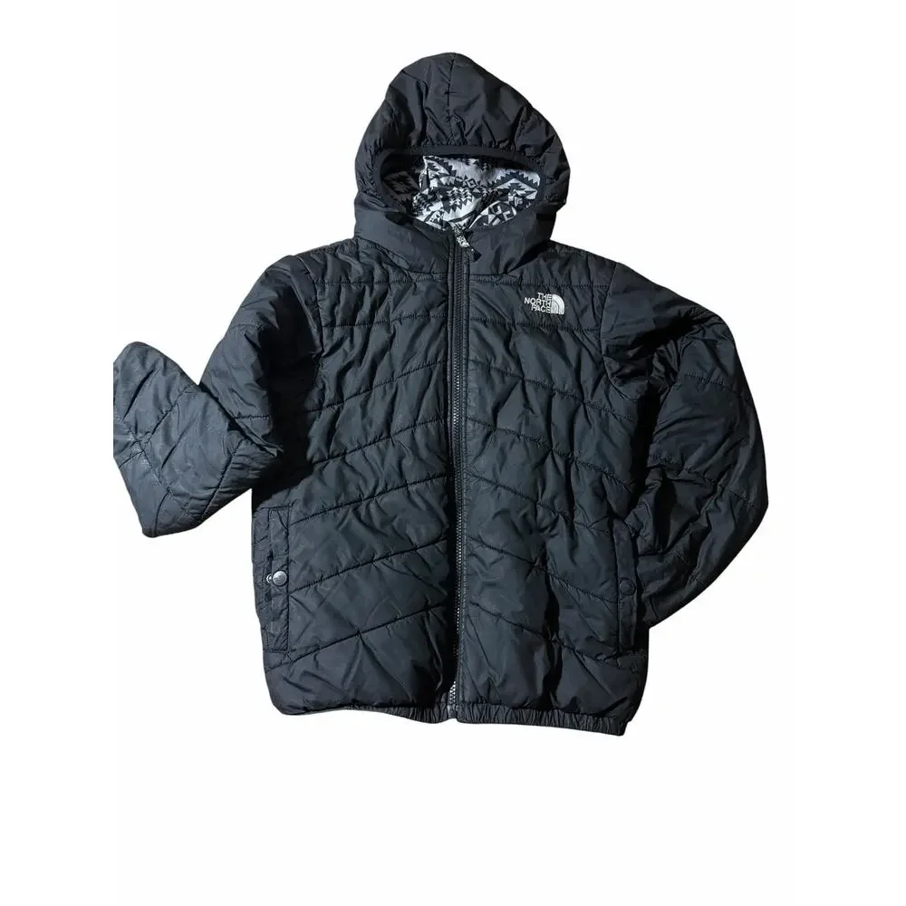 The North Face Boys Reversible Hooded Puffer Jacket Black M 10/12 Insulated